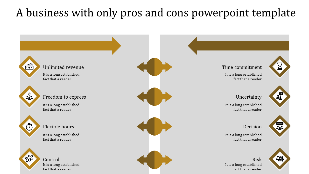 pros and cons powerpoint template-yellow